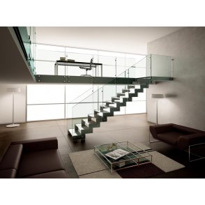 ESCALIER pas cher sur mesure DOUBLE LIMON  IMAGINE PRESTIGE LASER HETRE 2/4 TOURNANT  marches bois, limons INOX