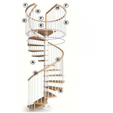 main courante bois pour garde corps circulaire  pour escalier  modèle MHEO